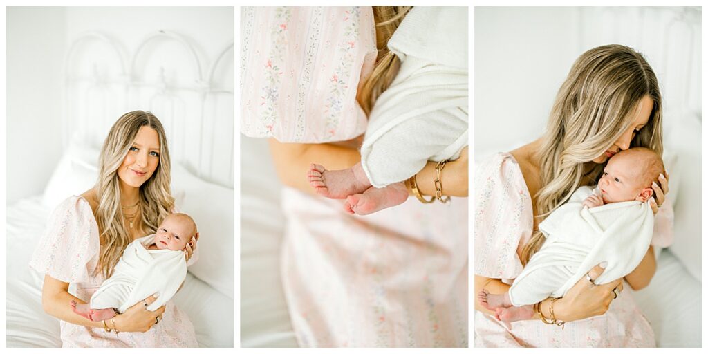 Detail shot of newborn baby feet during Indianapolis studio session
