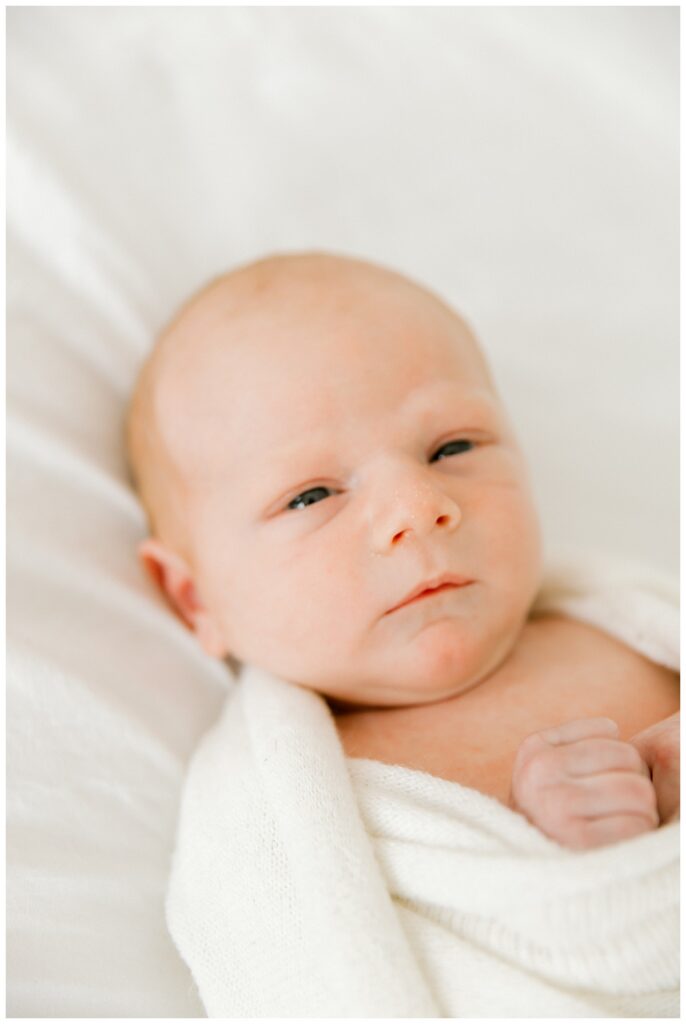 Peaceful newborn baby posed during Indianapolis studio session