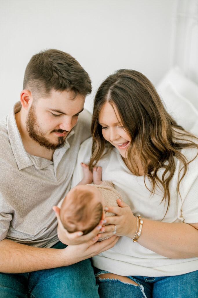 Family portrait with Baby Beau at 7 weeks old in Indianapolis studio