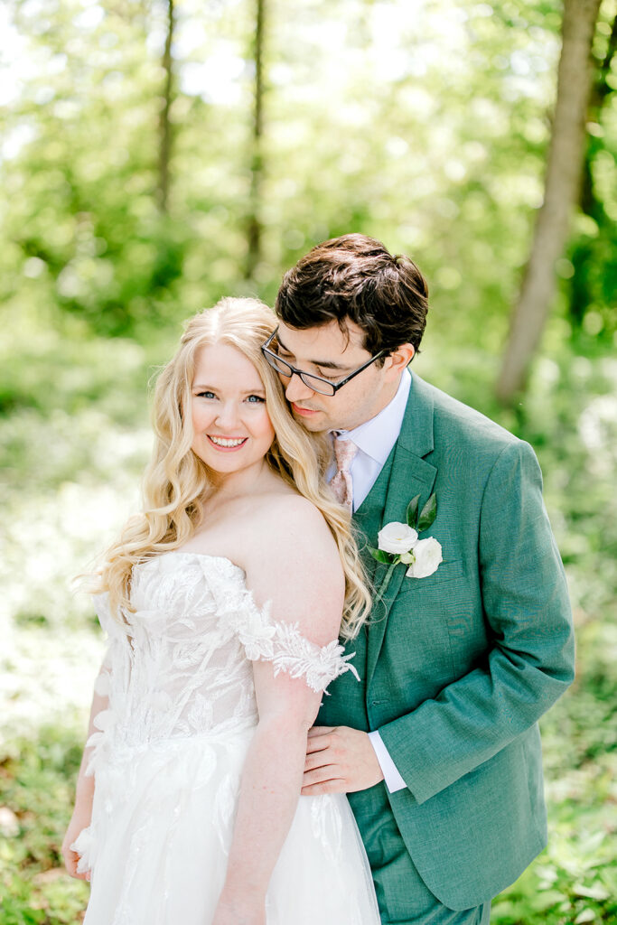 Bride and groom portraits at The Conservatory at Evergreen wedding venue
