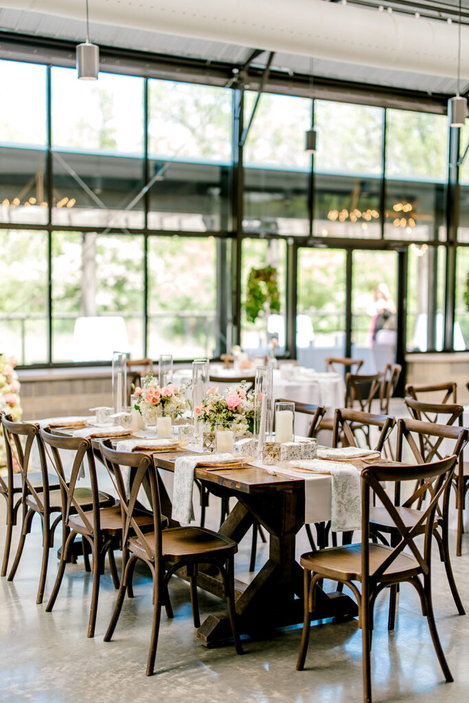 Elegant wedding reception at The Conservatory at Evergreen